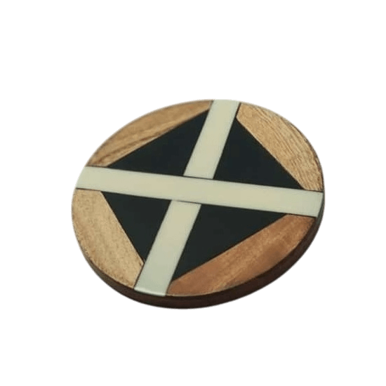 WOOD PRINTED COASTER ROUND SHAPE (DECAL)